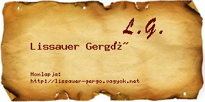 Lissauer Gergő névjegykártya